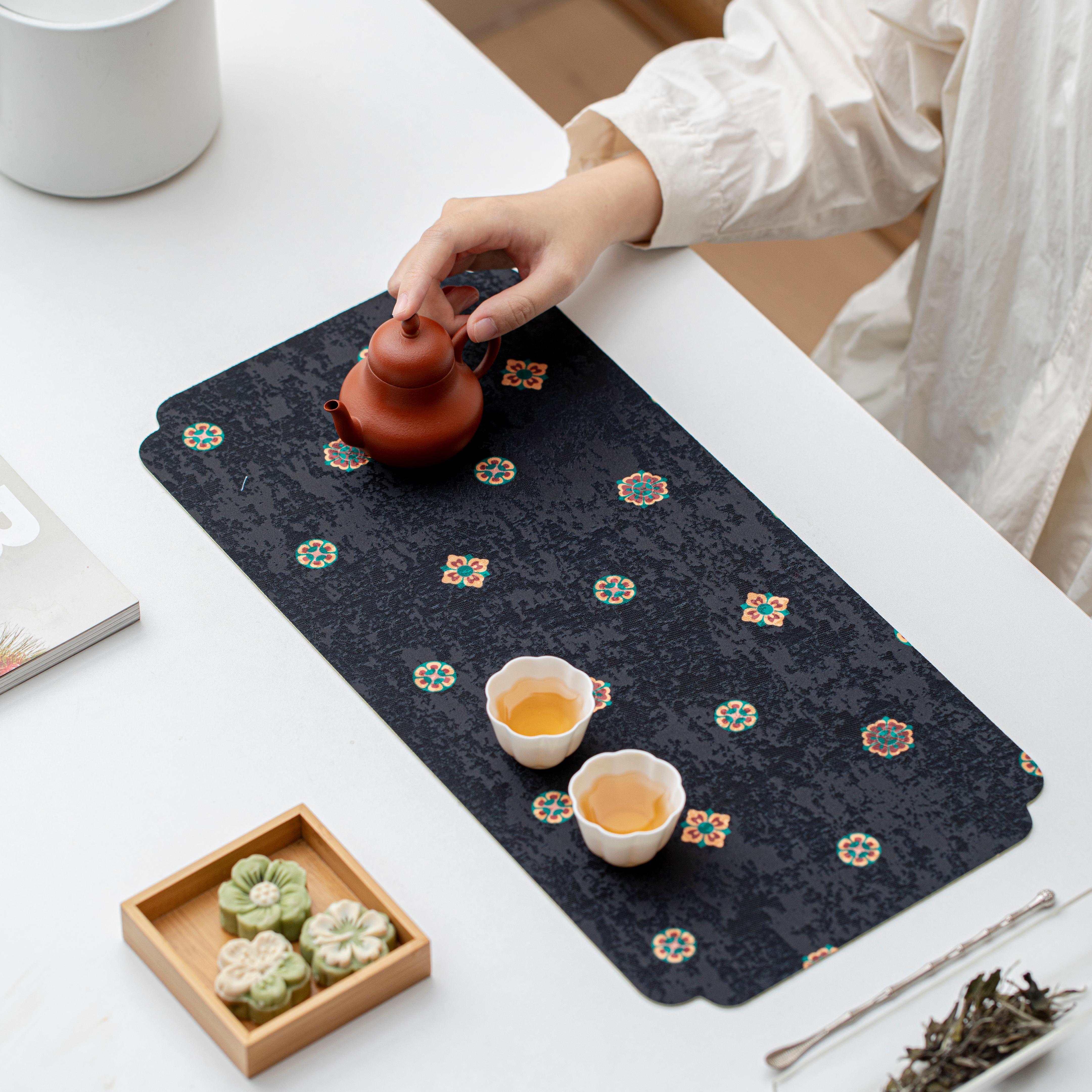 【嘉措甄选】宝相花织锦新中式双面多用橡胶布茶席23cm*47cm