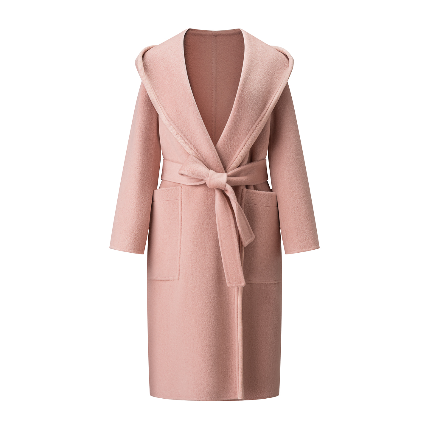 F 冬季时尚秋季毛呢连帽长袖不起球翻领气质毛呢外套 F828