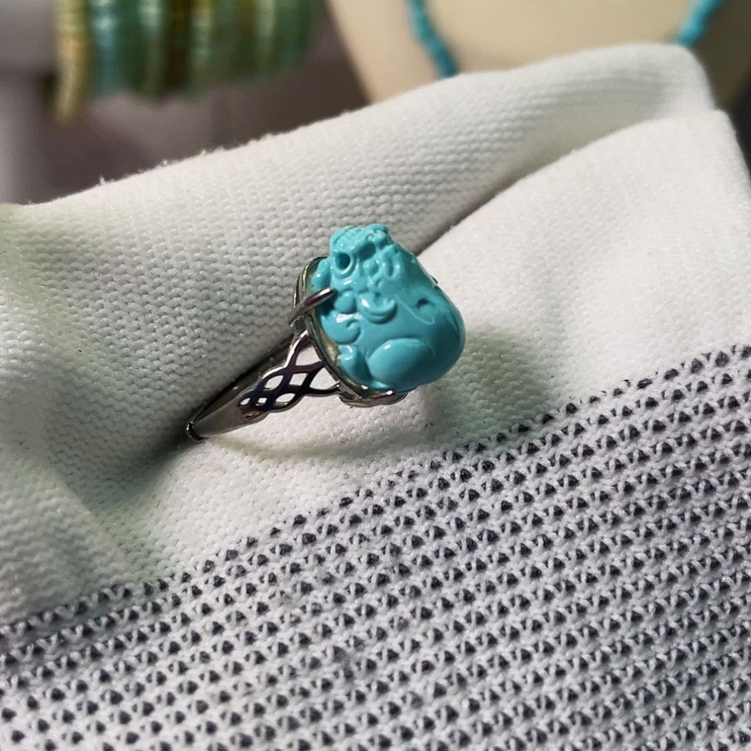 绿松石珠宝奇石银S925镶嵌