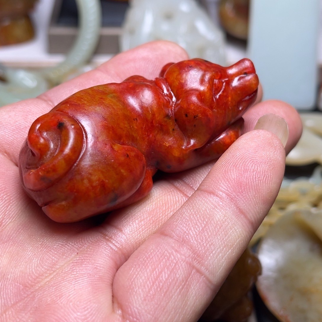 和田玉挂件未镶嵌心**马