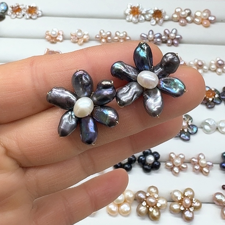 淡水珍珠发饰银S925镶嵌