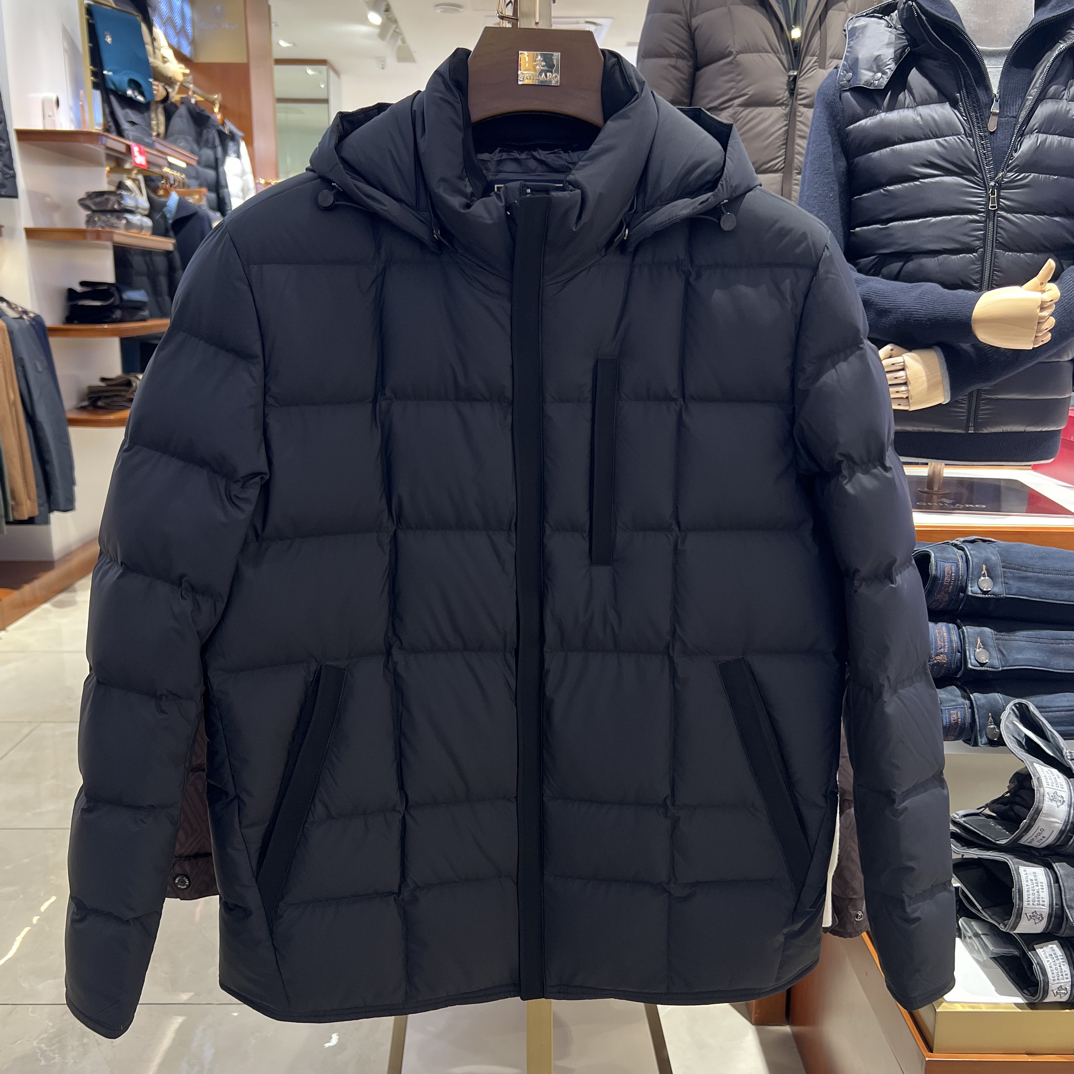 男士冬季连帽双门襟双拉链抗寒保暖外套