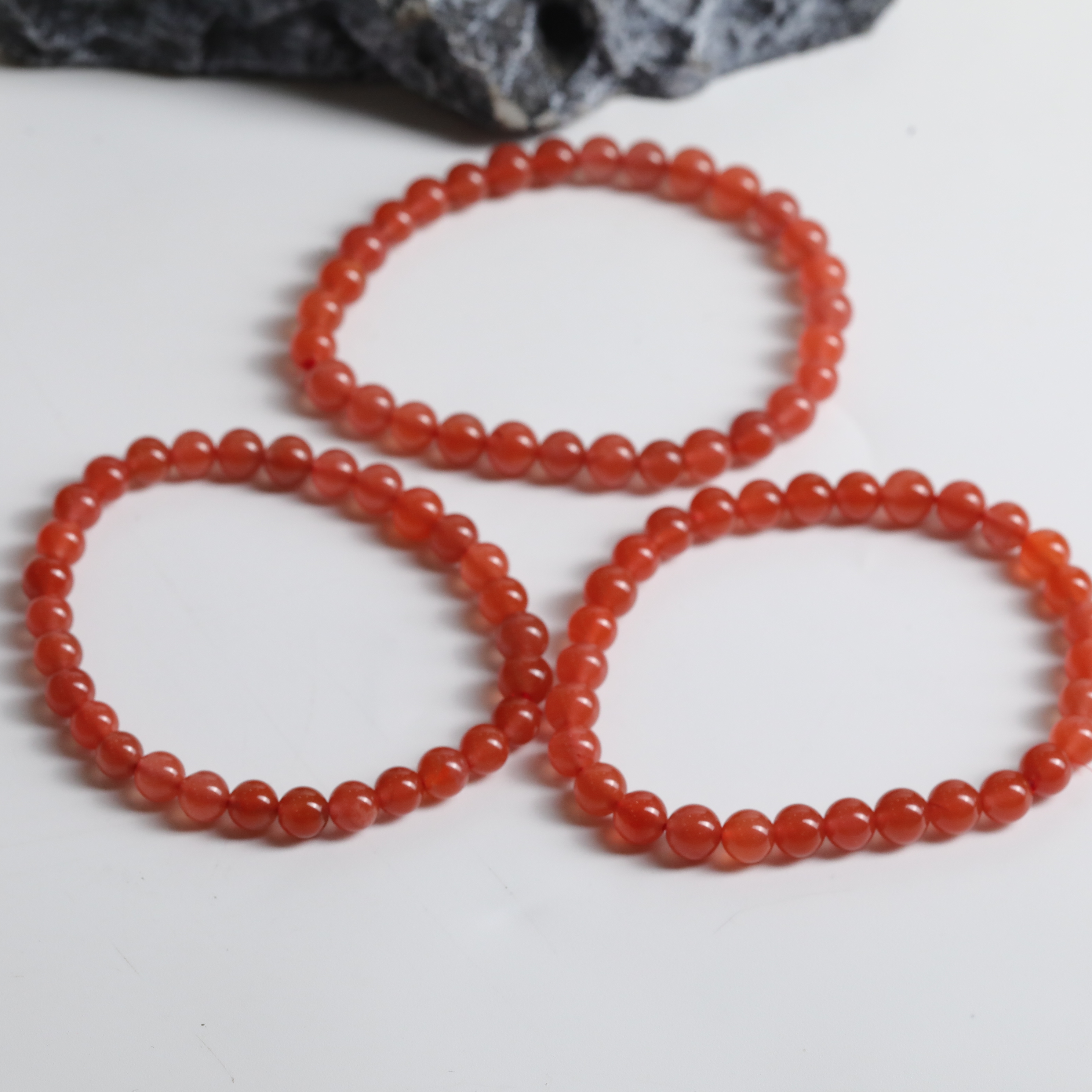 保山南红纯原矿无胶圆珠 18ZB-012约6mm（多样性发货发其一）