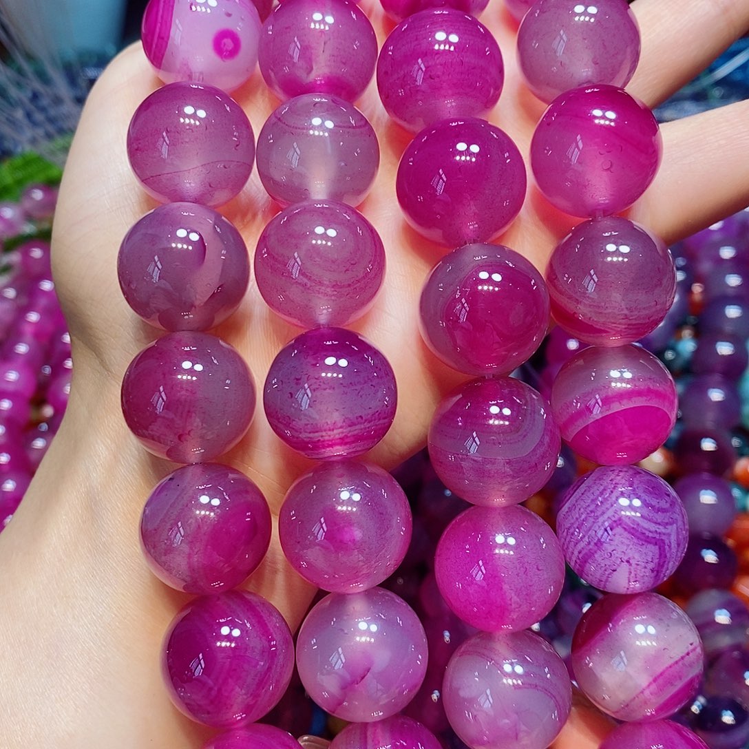 玛瑙/玉髓配珠荔枝冻紫玛瑙20mm一条