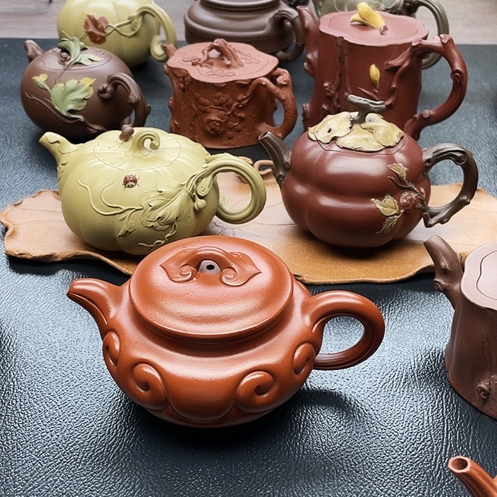 茶壶朱泥不*全手工手捏主人杯