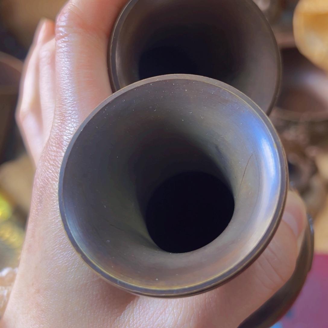 原矿风磨铜龙凤花瓶