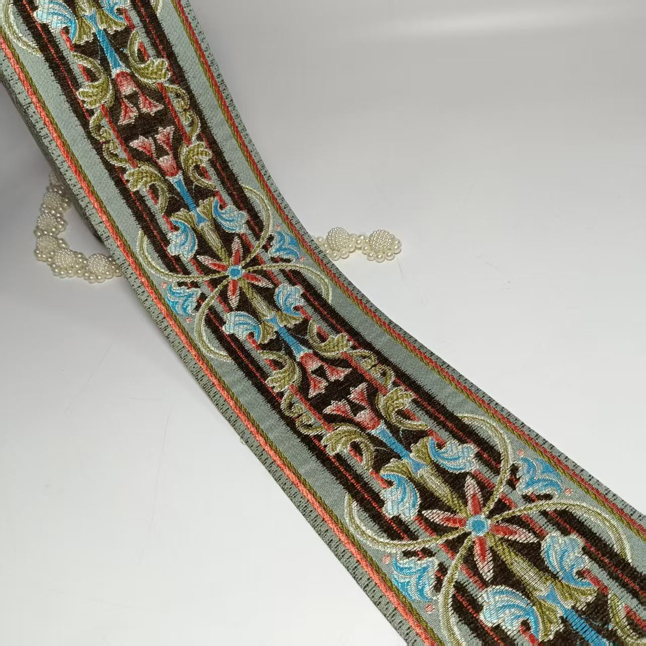 10厘米宽-5米-雪尼尔民族风织带汉服领口袖口服装窗帘辅料