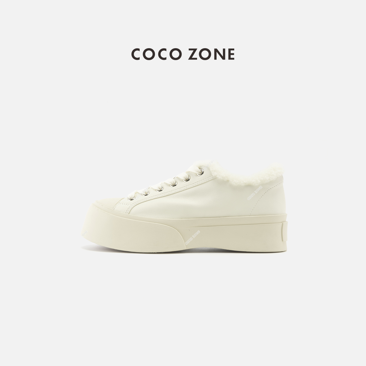 COCO ZONE 刘一一 秋冬保暖系带休闲鞋设计感拼色女鞋CC2C2338