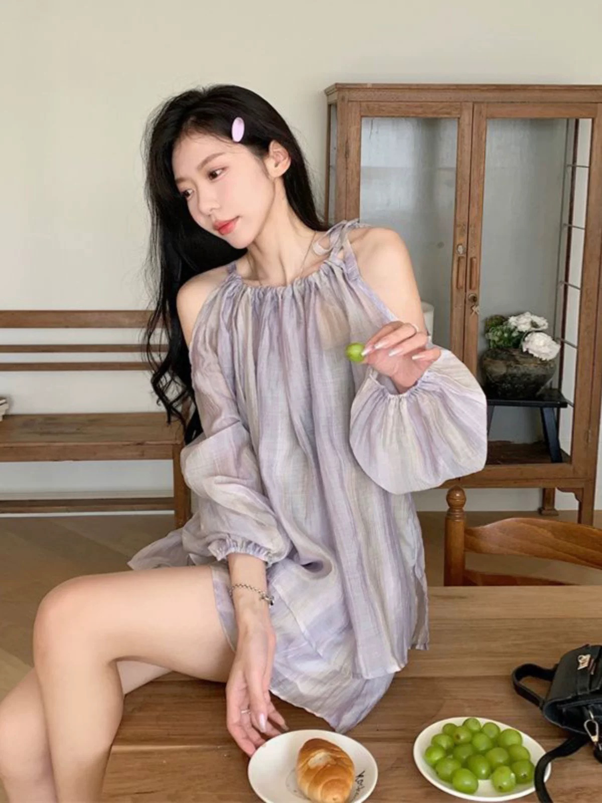 美式黑色宽松毛衣慵懒高级感秋冬季男女款潮牌水貂毛针织衫情侣装