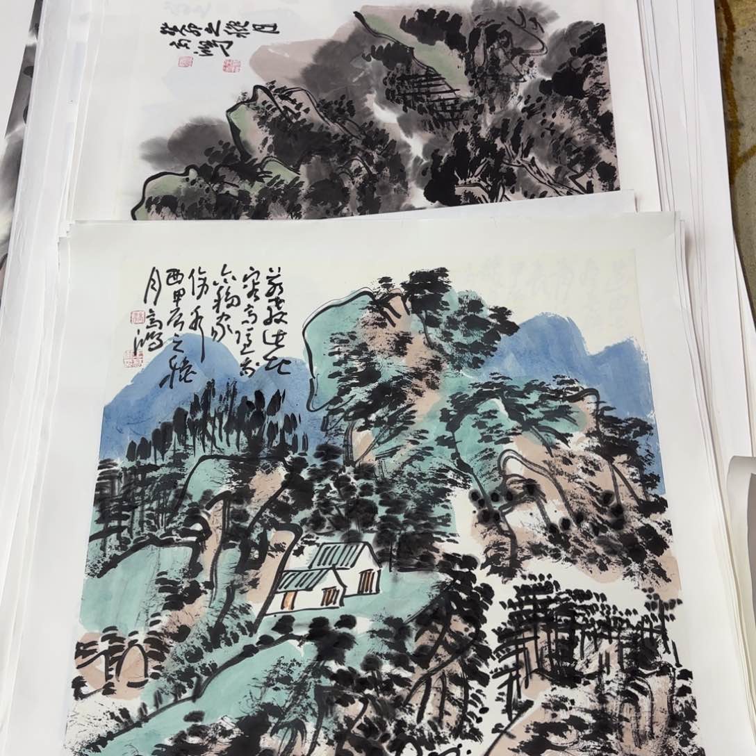 国画泰***氏高鸿斗方作品童