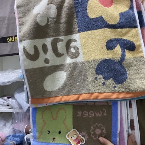 棉微瑕毛圈童巾大方巾7条