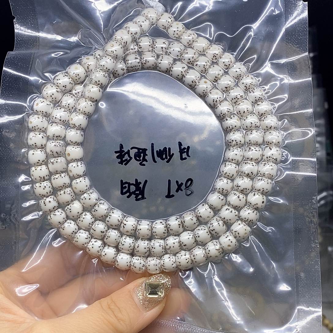 星月菩提手串8*7 原白 月侧通体