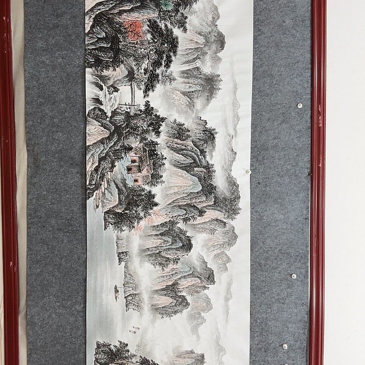 国画手绘国画云峰千里秀