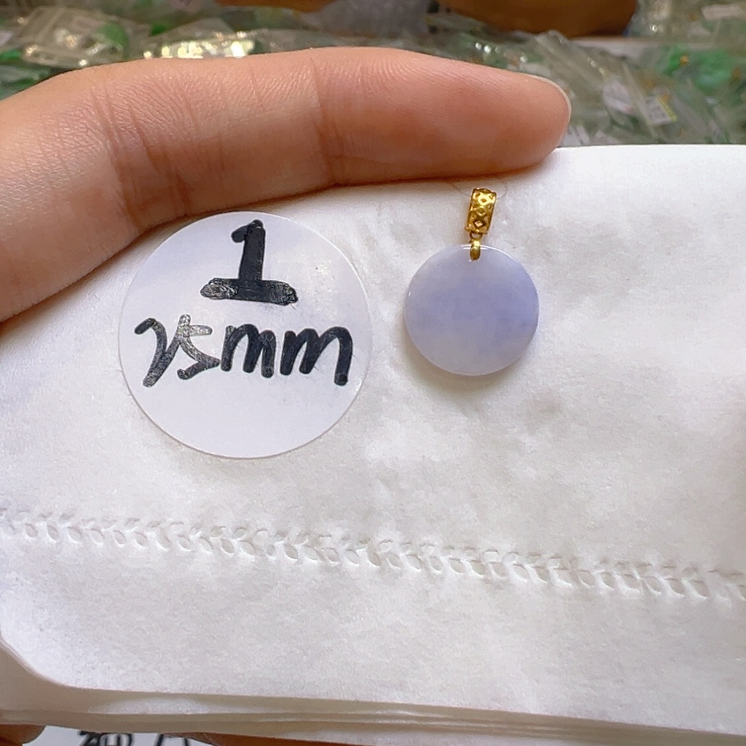 吊坠(不含链)18K金镶嵌翡翠