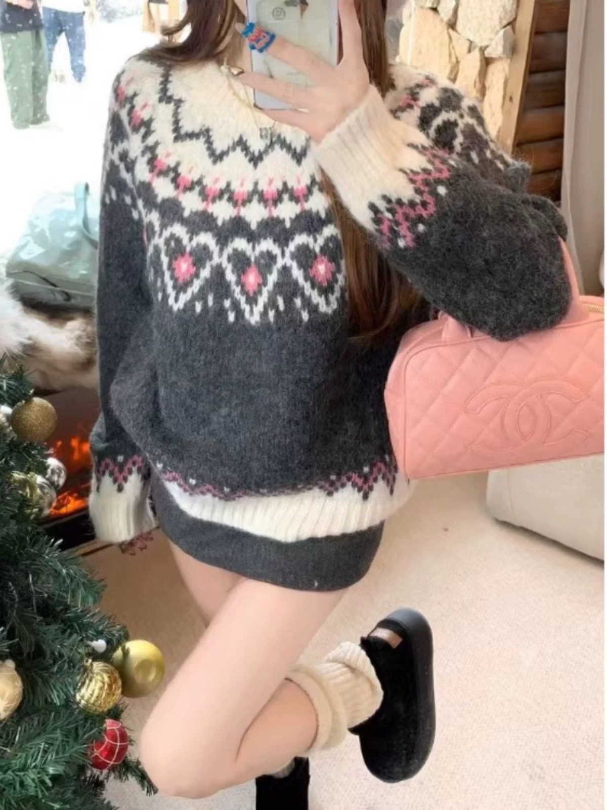 春秋圆领时尚毛衣A059