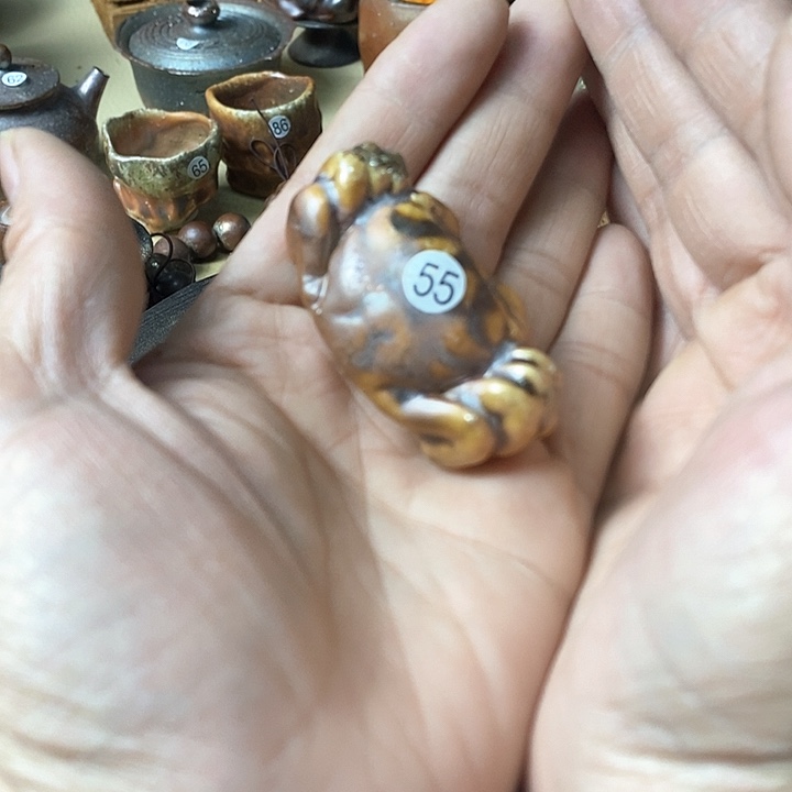 杯手工粗陶、柴烧茶器