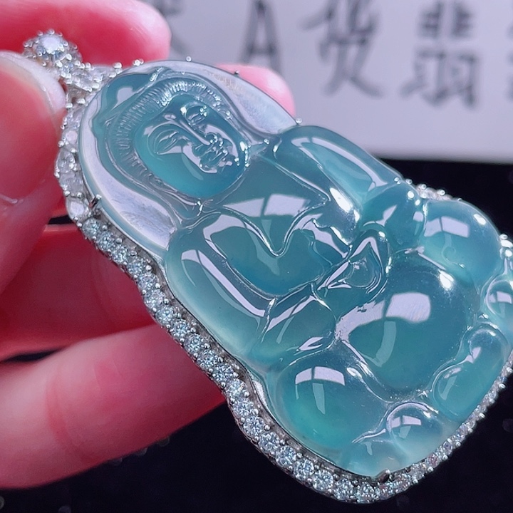 翡翠颈饰银S925镶嵌9999999999