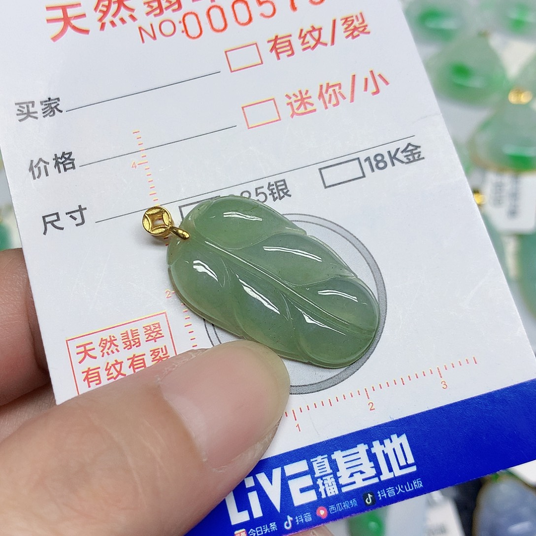 颈饰未镶嵌翡翠叶子
