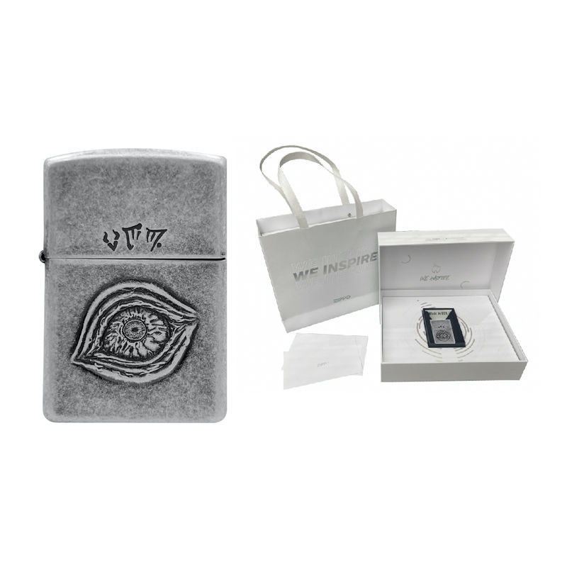 Zippo打火机官方芝宝原装煤油火机仿古银雕刻凝视送男友礼品