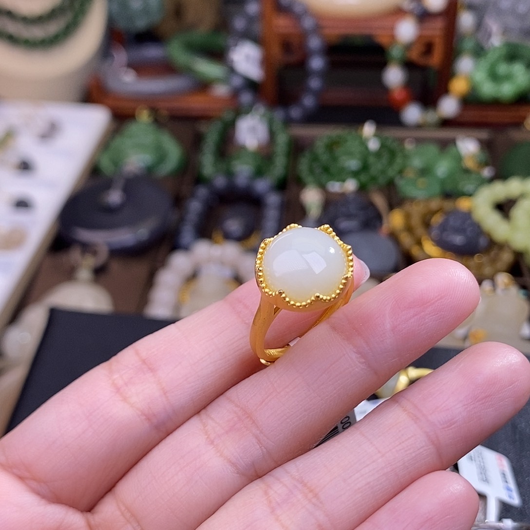 和田玉925.银清货价戒指未镶嵌