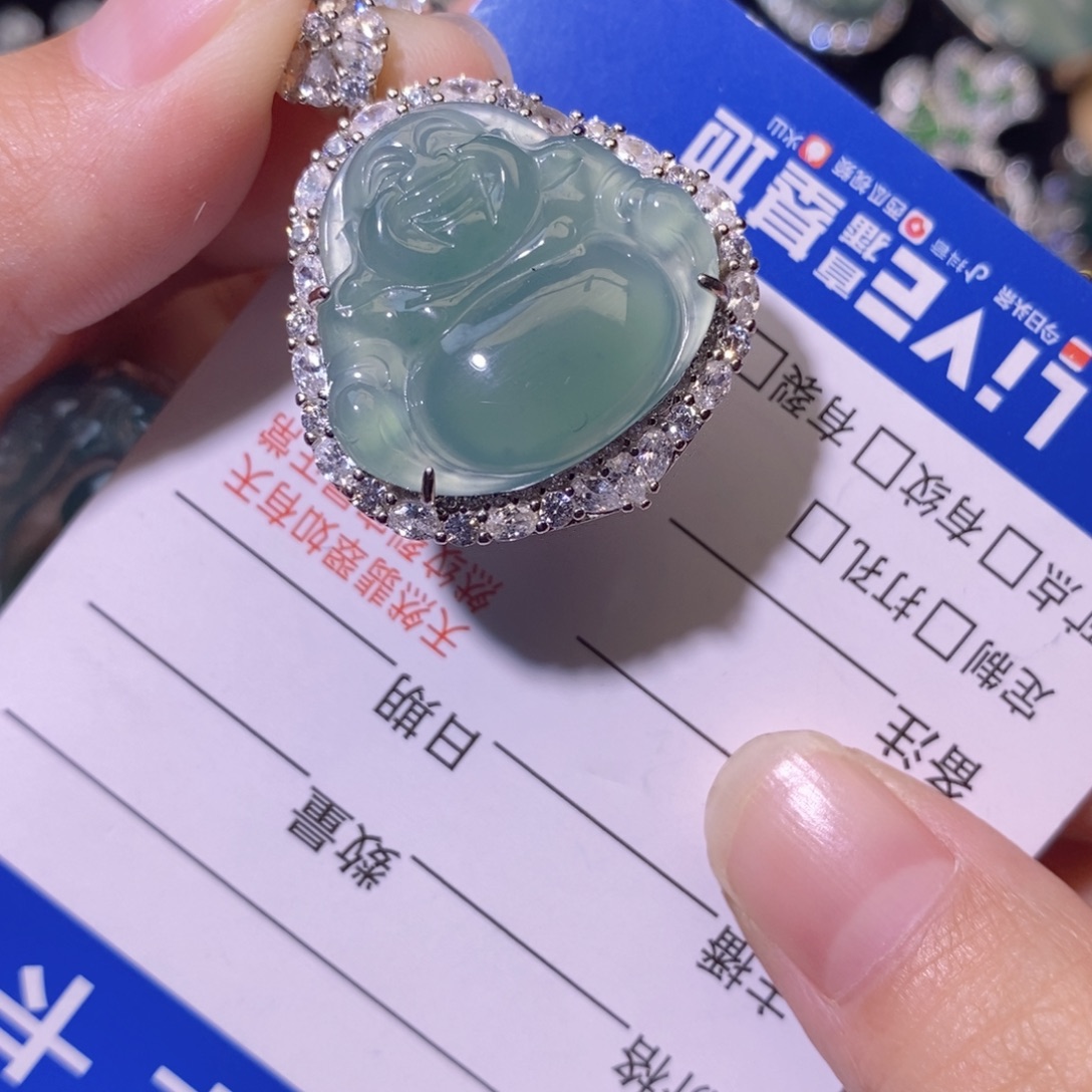 只***鹿翡翠银S925镶嵌颈饰分两单