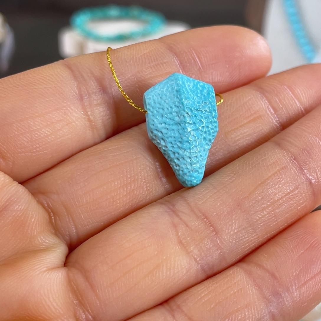 绿松石未镶嵌套链鲨鱼背三通