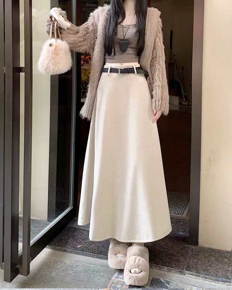 飘姐身上裙子GNN自制 加厚毛呢大摆高腰半身裙