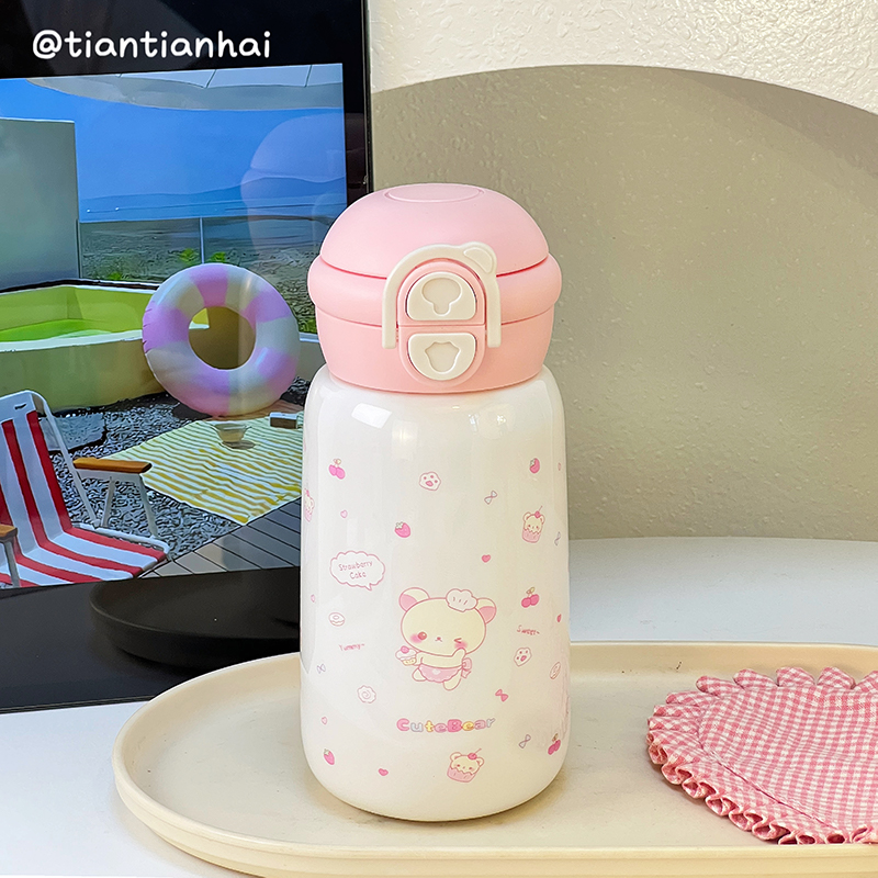 ins可爱水杯高颜值夏季新款保温杯超萌随身杯女生大容量便携防摔