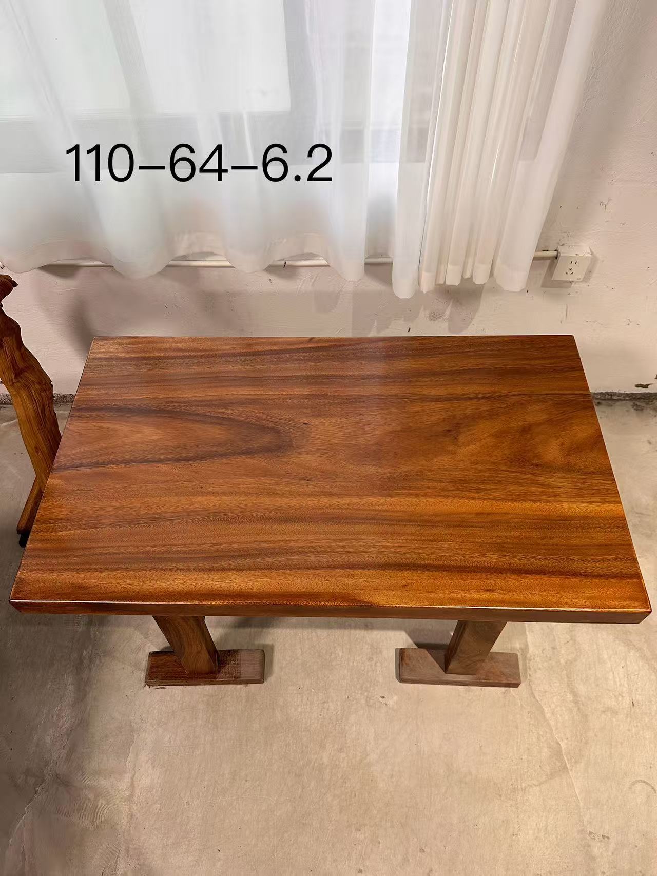 南美胡桃木原木大板桌110*64*6.2送工字脚书桌茶桌