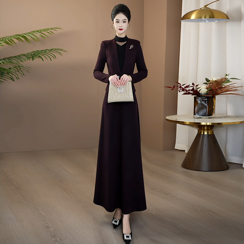 冬季长袖高腰秋冬秋天长款连衣裙连衣裙裙子长款时尚248