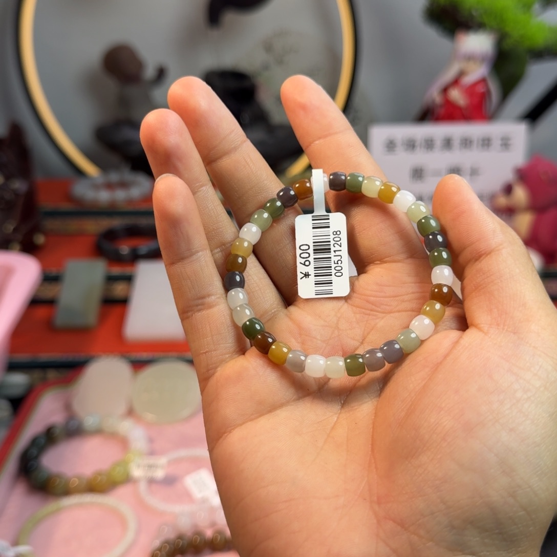 和田玉手串未镶嵌卡6多巴胺