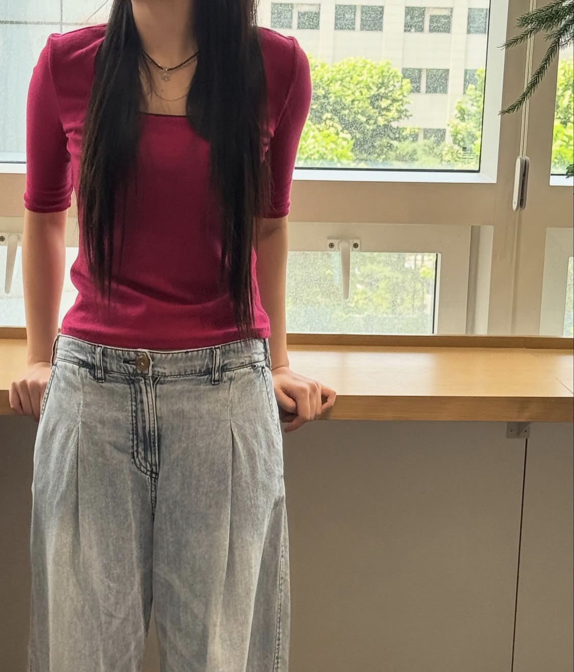 【韩里韩气】韩单小众设计师贵牌夏季棉弹力U领短袖T恤