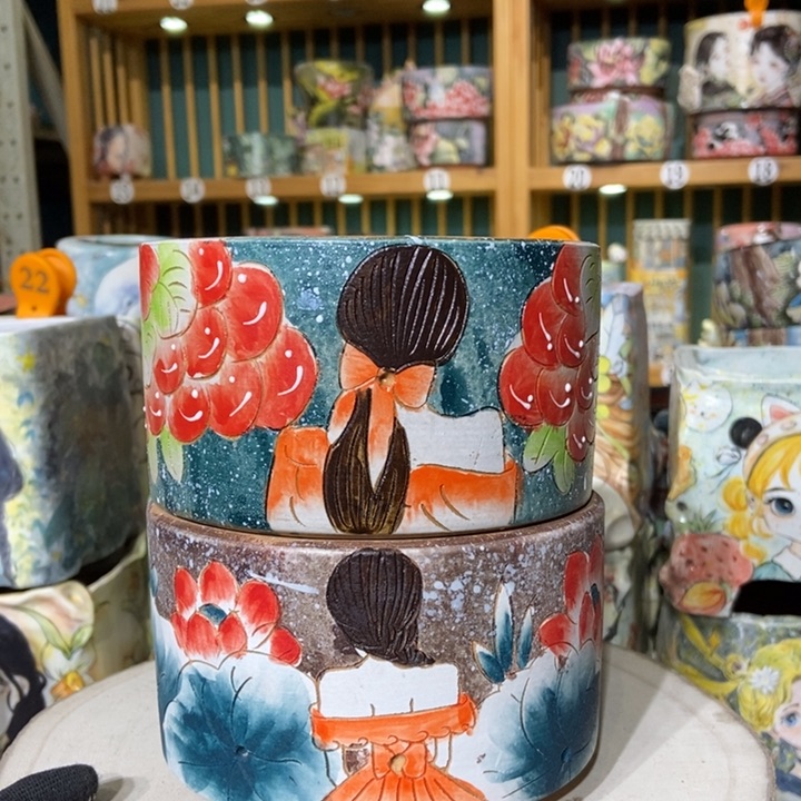 红陶景德镇艺术手绘作品