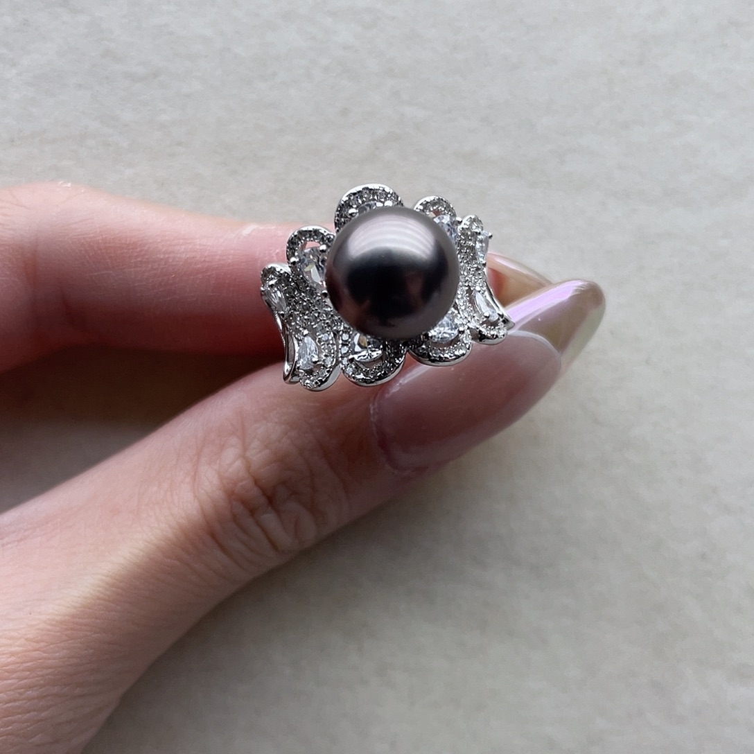 银S925镶嵌戒指31海水珍珠