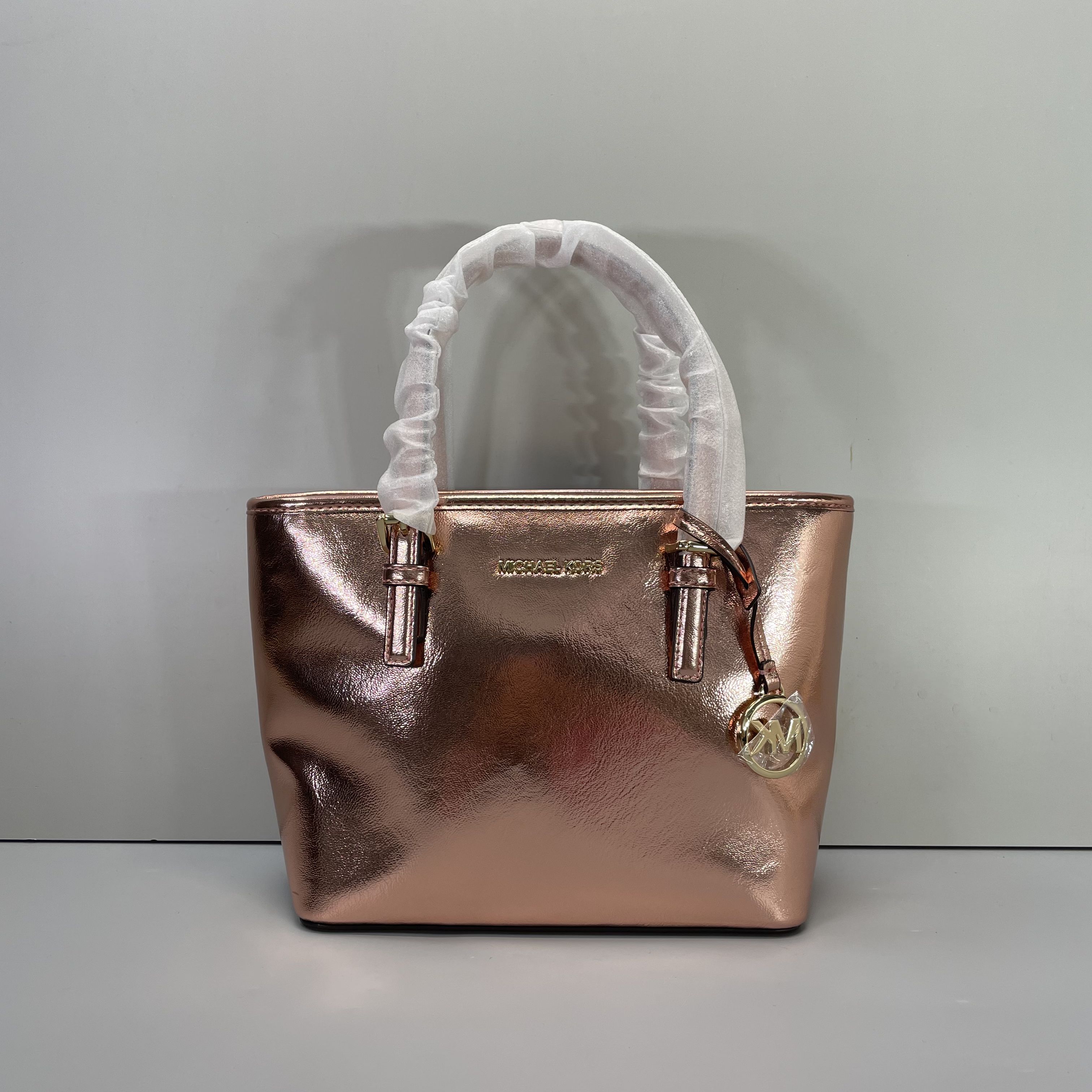 99新 MICHAELKORS/迈克高仕 小林/粉色菜篮子22*19*10cmB021605