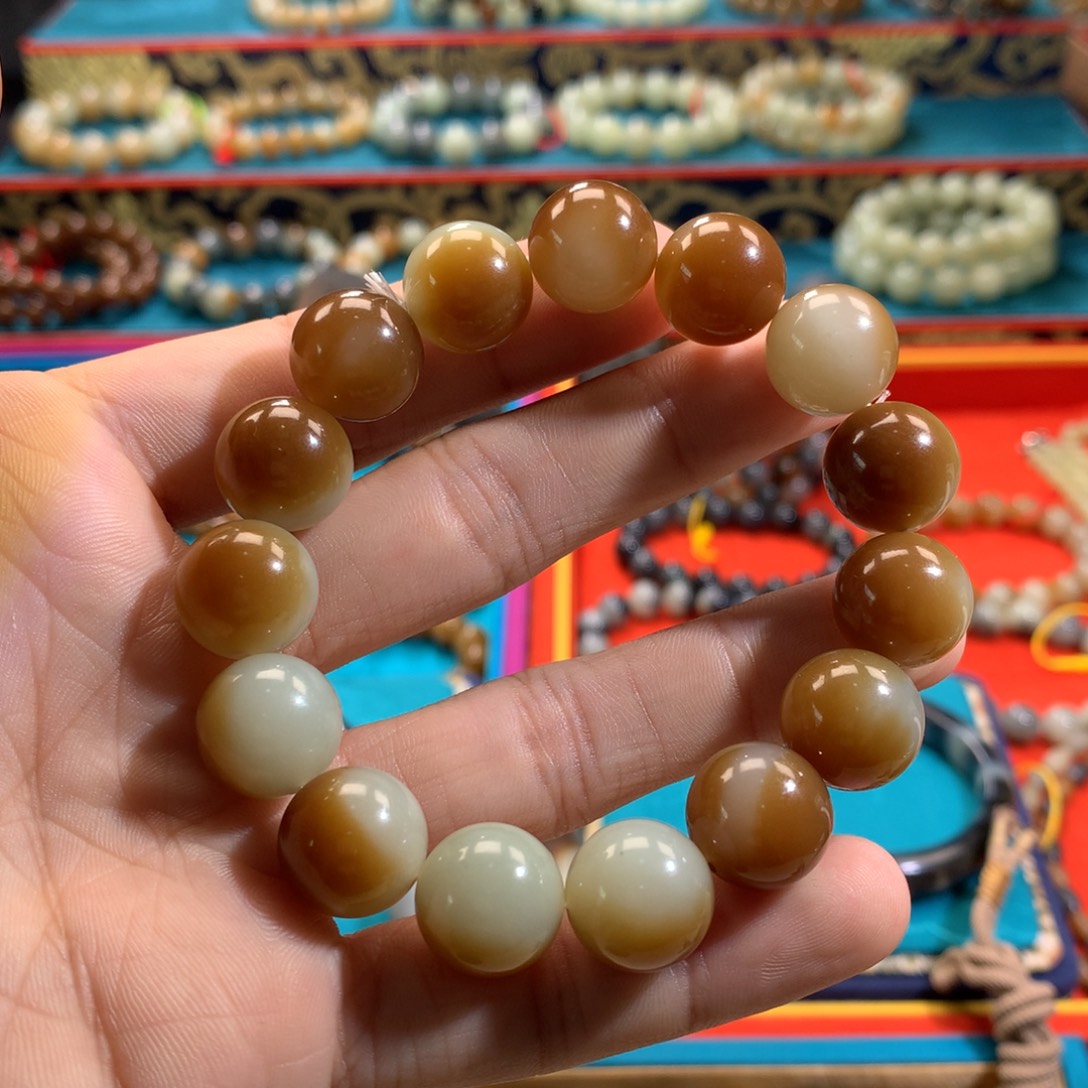 弱***千未镶嵌手链和田玉（糖玉）