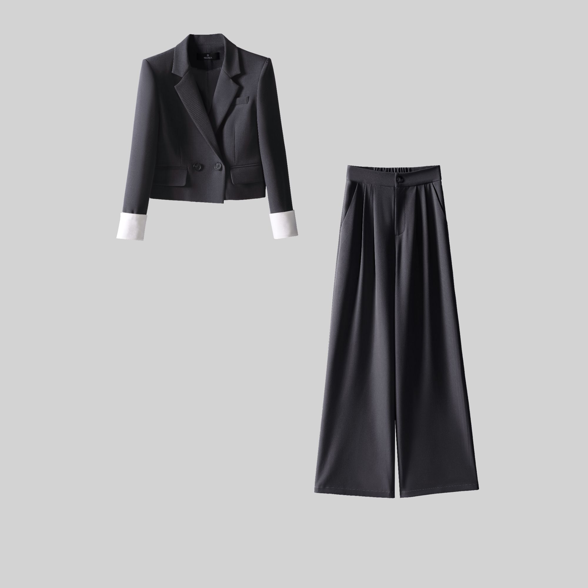 〈纪朵研〉1265高级感拼接撞色新中式春季新款时尚套装西装