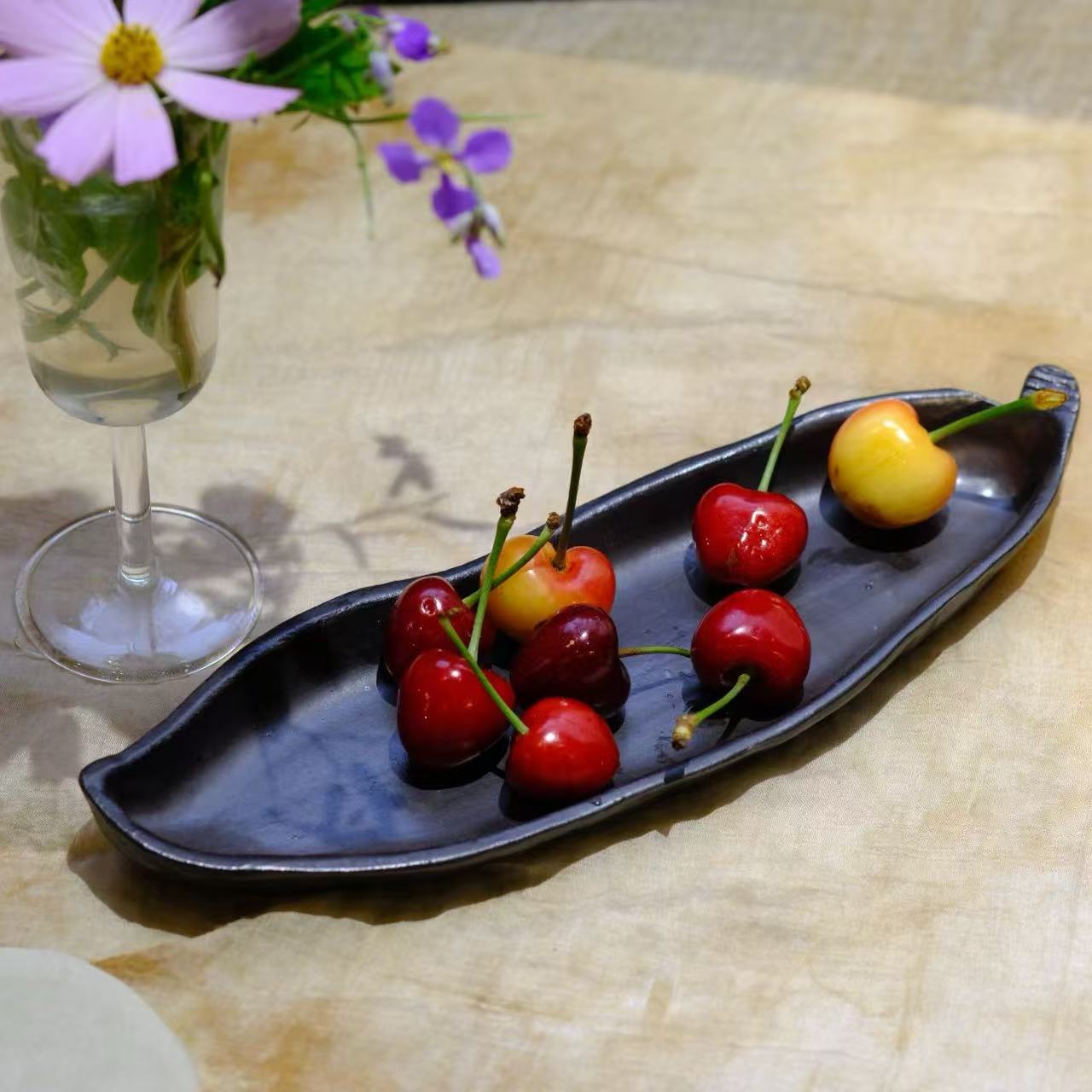 小喜宅 澜夜扁豆盘（尺寸约8x23cm）