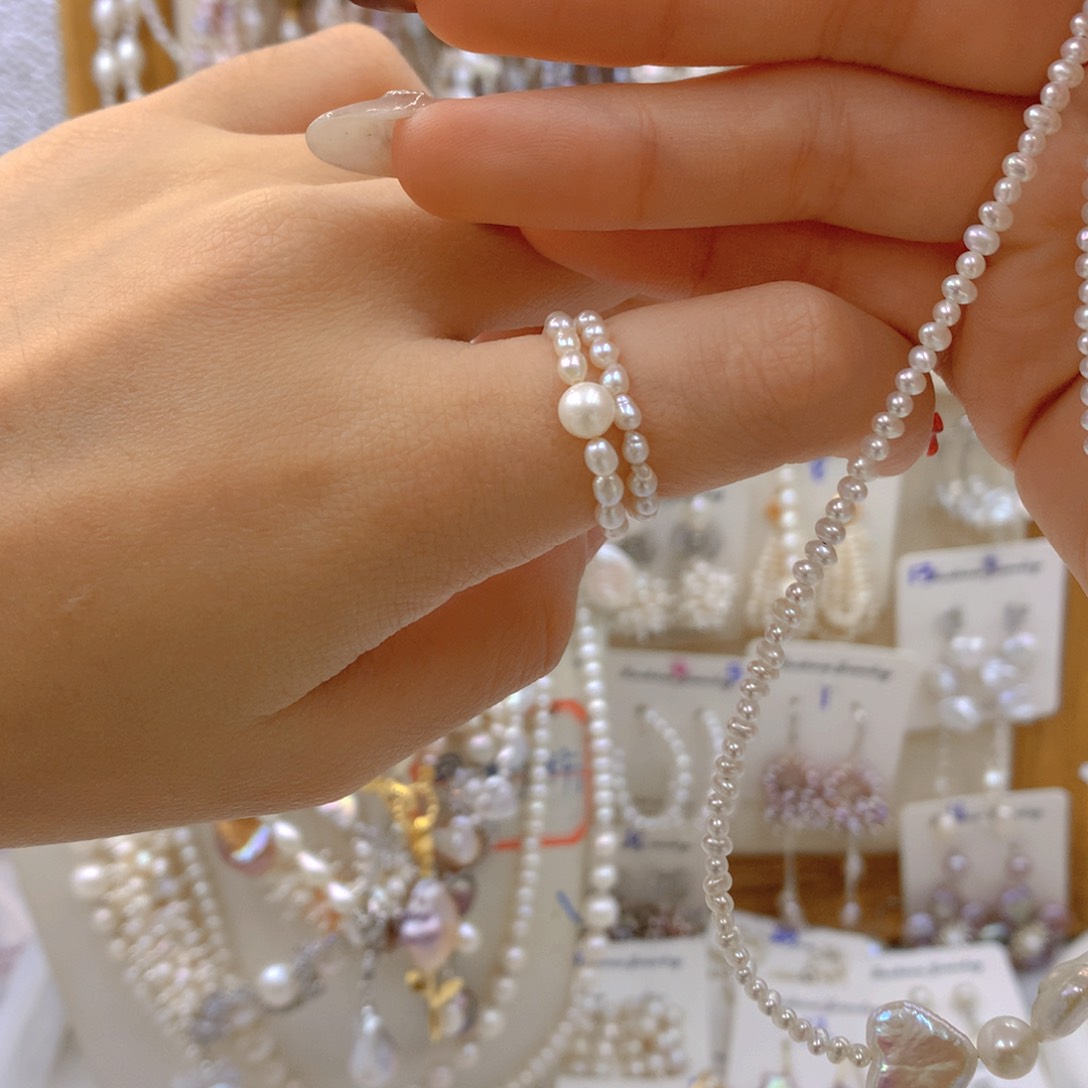 淡水珍珠耳饰合金