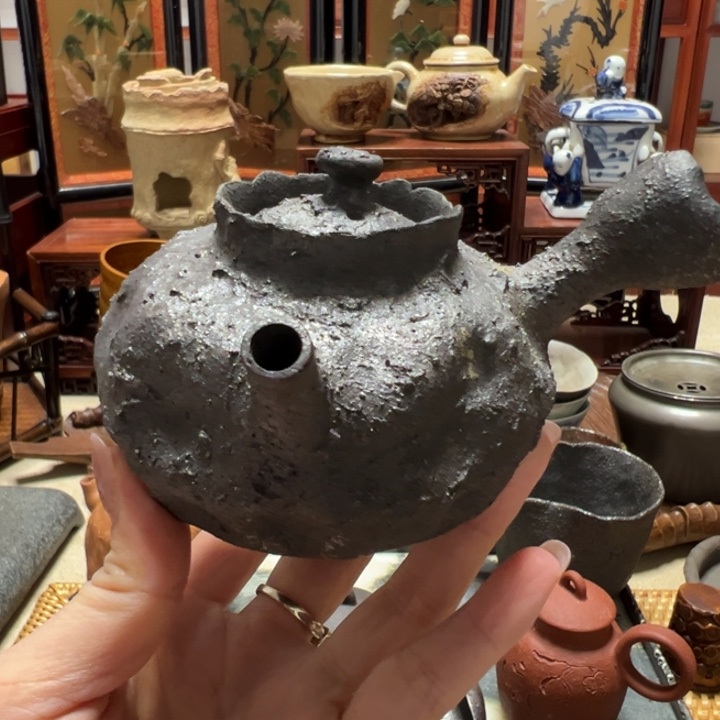 柴烧侧把茶器茶器