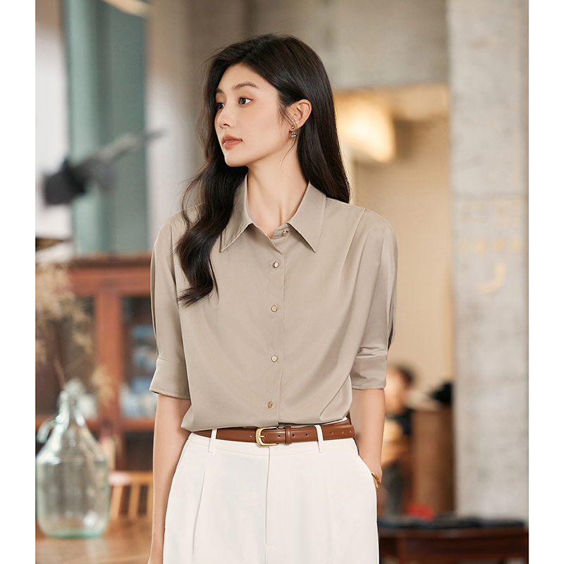 夏季新款通勤高级休闲轻奢气质上衣衬衫O42SC0836