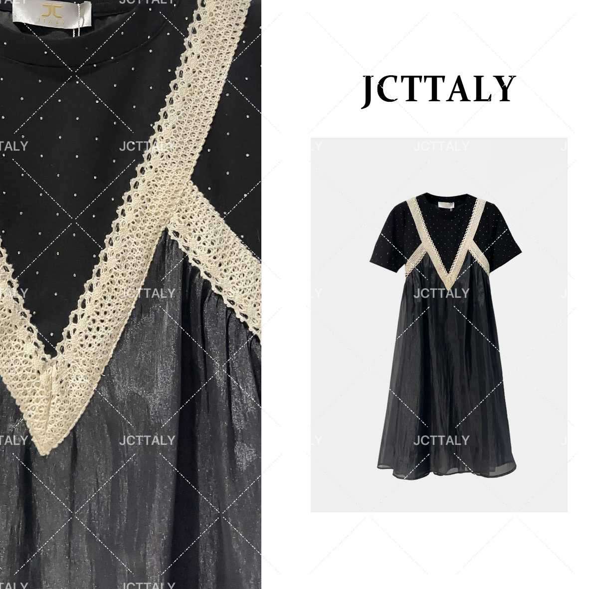 【FF专属】【67】新品气质时尚拼接假两件微胖显瘦连衣裙JC-A3108