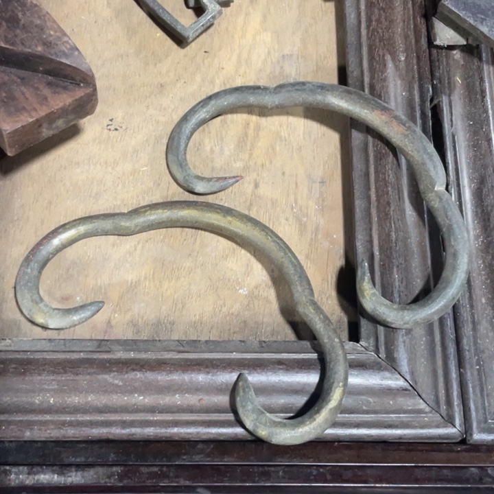 李***林铜的大钩子，一对、