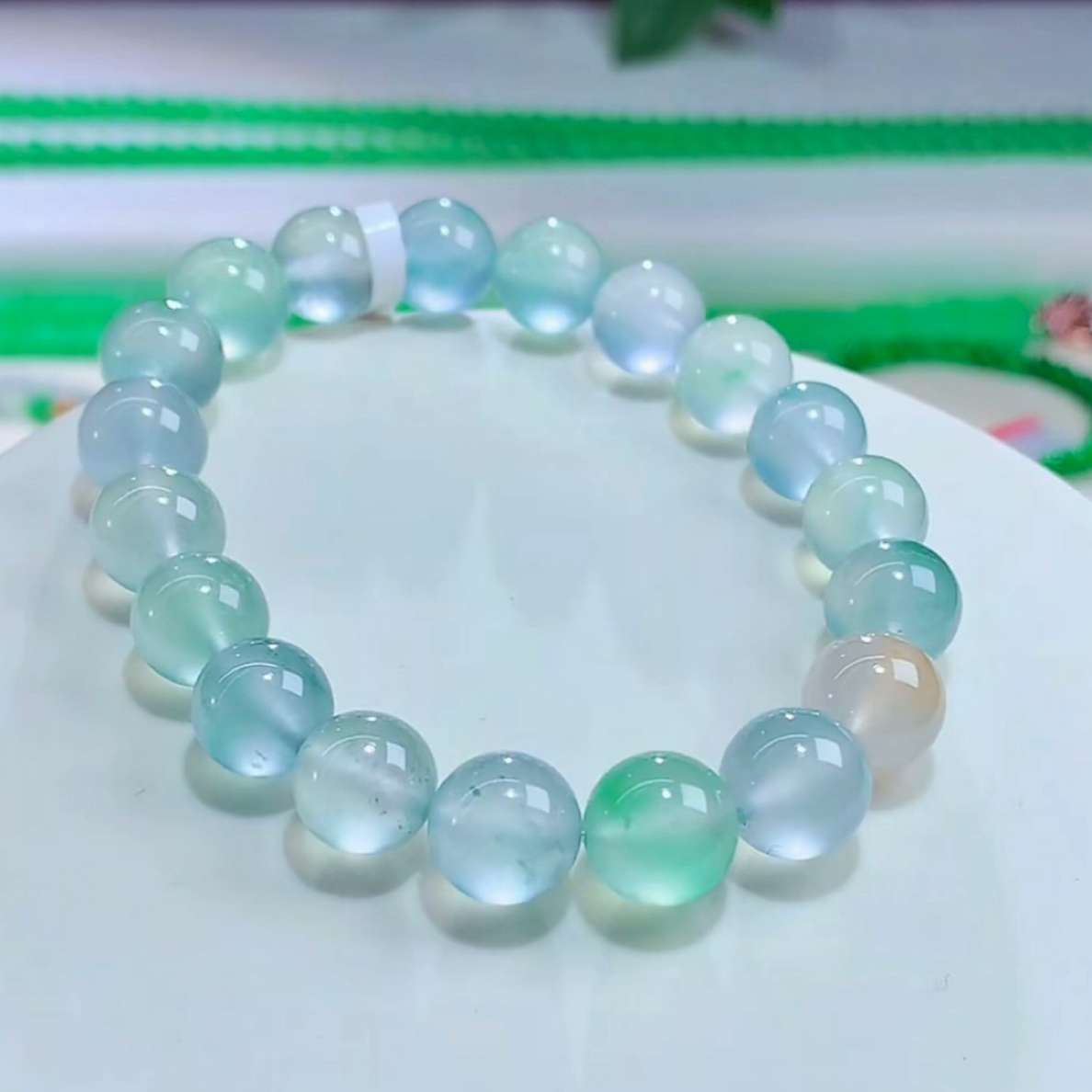 缅甸天然翡翠A货多宝马卡龙手串10.5mm