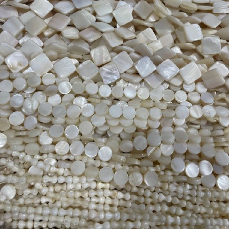 3条天然贝壳半成品38厘米长随机发diy手链项链饰品串珠配件