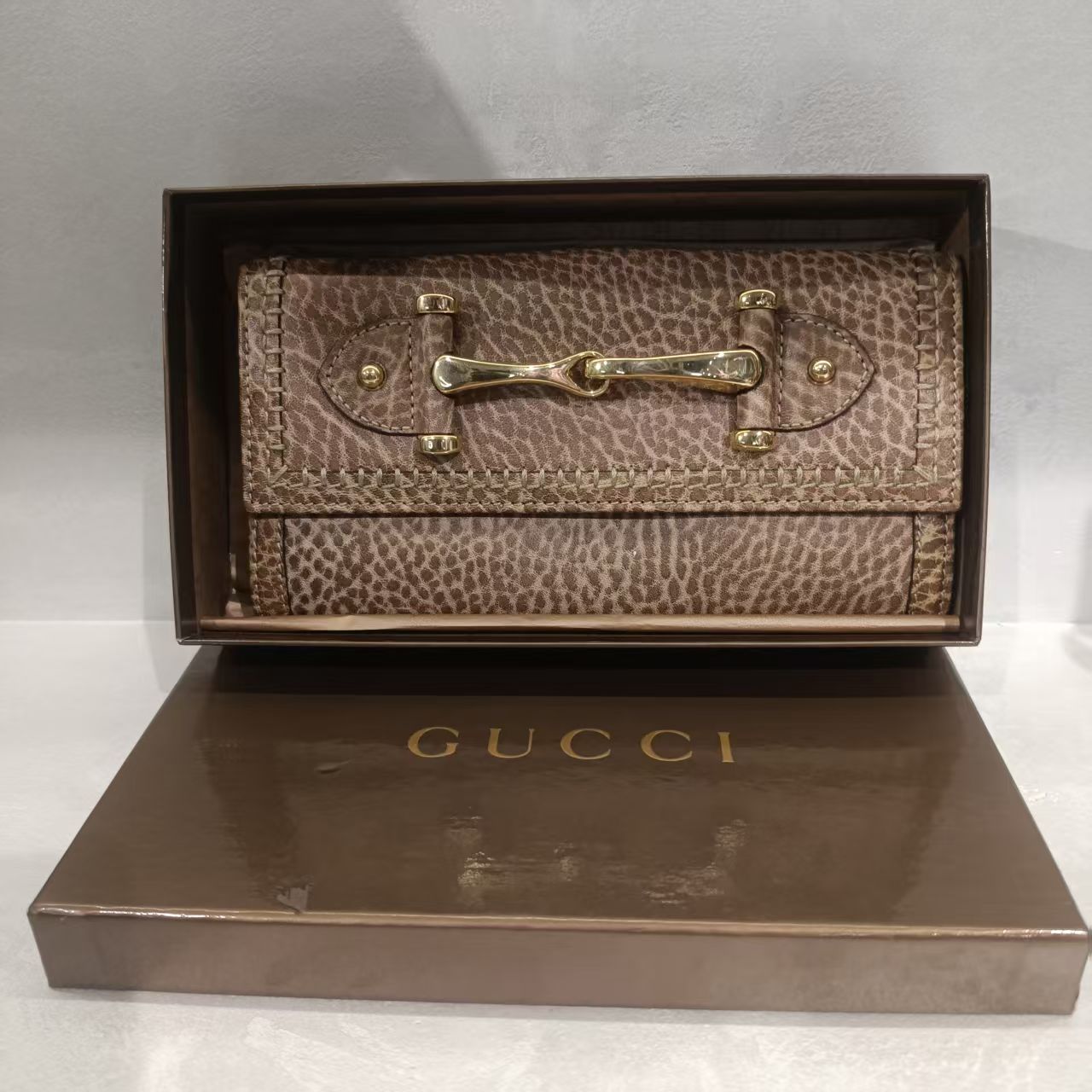 95新 GUCCI/古驰 95新 古驰  马衔扣长款钱包