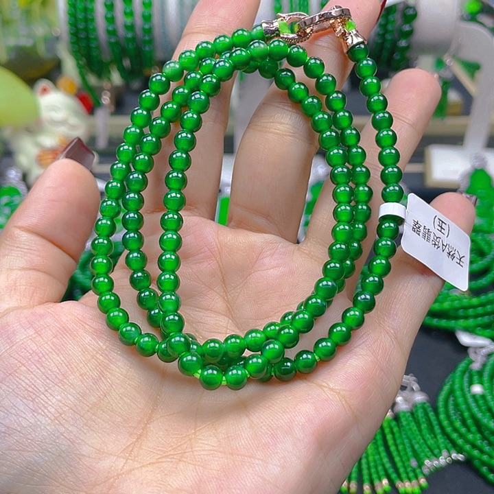 翡翠颈饰未镶嵌哆*！圆珠项链5
