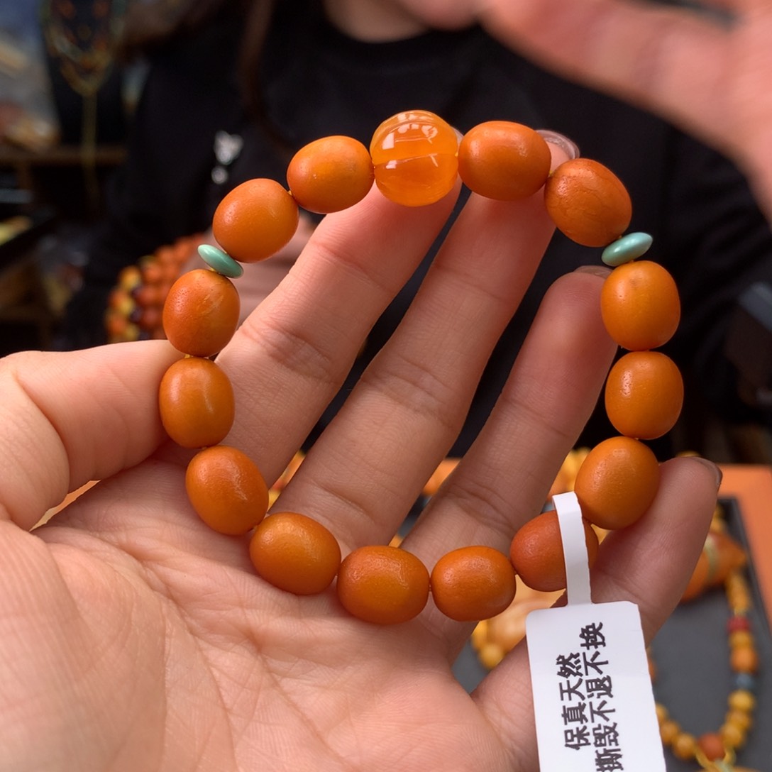 蜜蜡手串未镶嵌天然