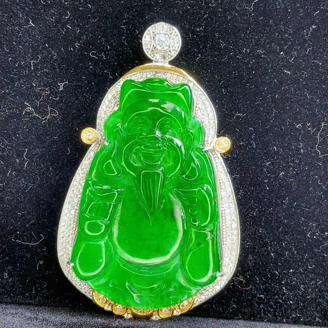 翡翠吊坠(不含链)银S925镶嵌