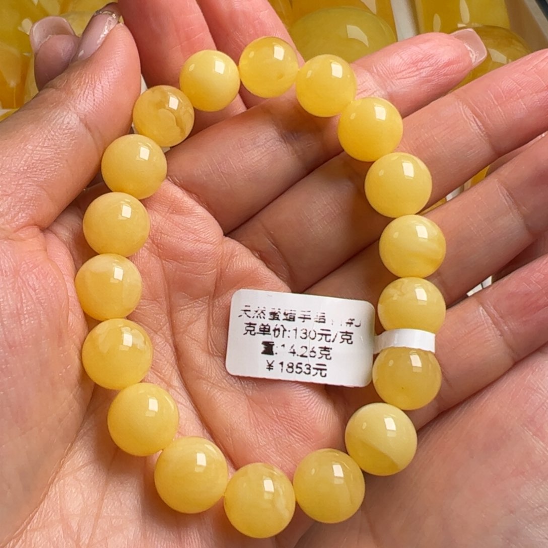 蜜蜡手串未镶嵌无优化